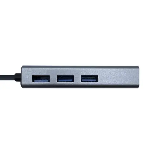 Conversor USB 3.0 a ethernet gigabit 10/100/1000 Mbps + Hub 3 x USB 3.0, Gris, 15 cm - Imagen 2