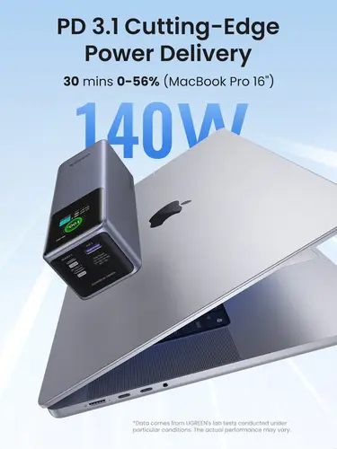 25000mAh 200W Fast Charging Powerbank Gris - Imagen 3