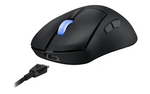ROG Keris II Ace Wireless AimPoint Black ratón Juego mano derecha RF Wireless + Bluetooth + USB Type-A Óptico 42000 DPI - Imagen 7