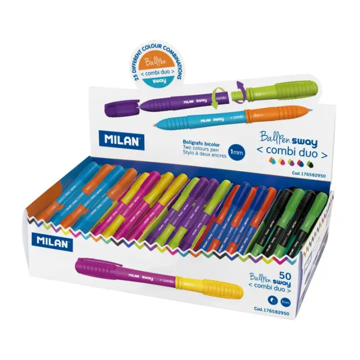 50 Sway Combi Duo Negro, Azul, Verde, Azul claro, Verde claro, Lila, Naranja, Rosa, Rojo, Amarillo Bolígrafo 50 pieza(s)