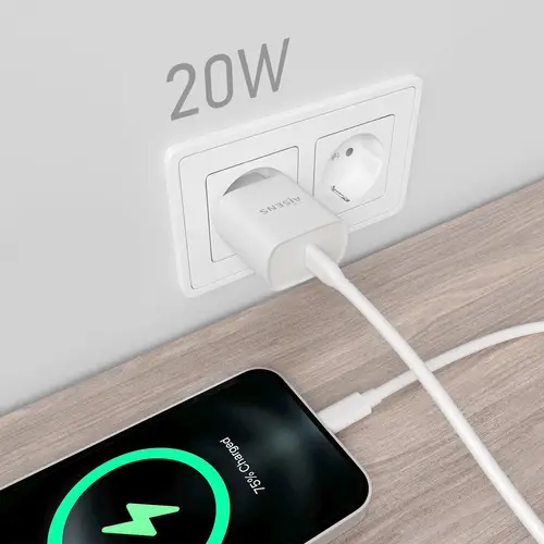 Cargador USB-C PD3.0 1 Puerto 1xUSB-C 20W, Blanco - Imagen 5
