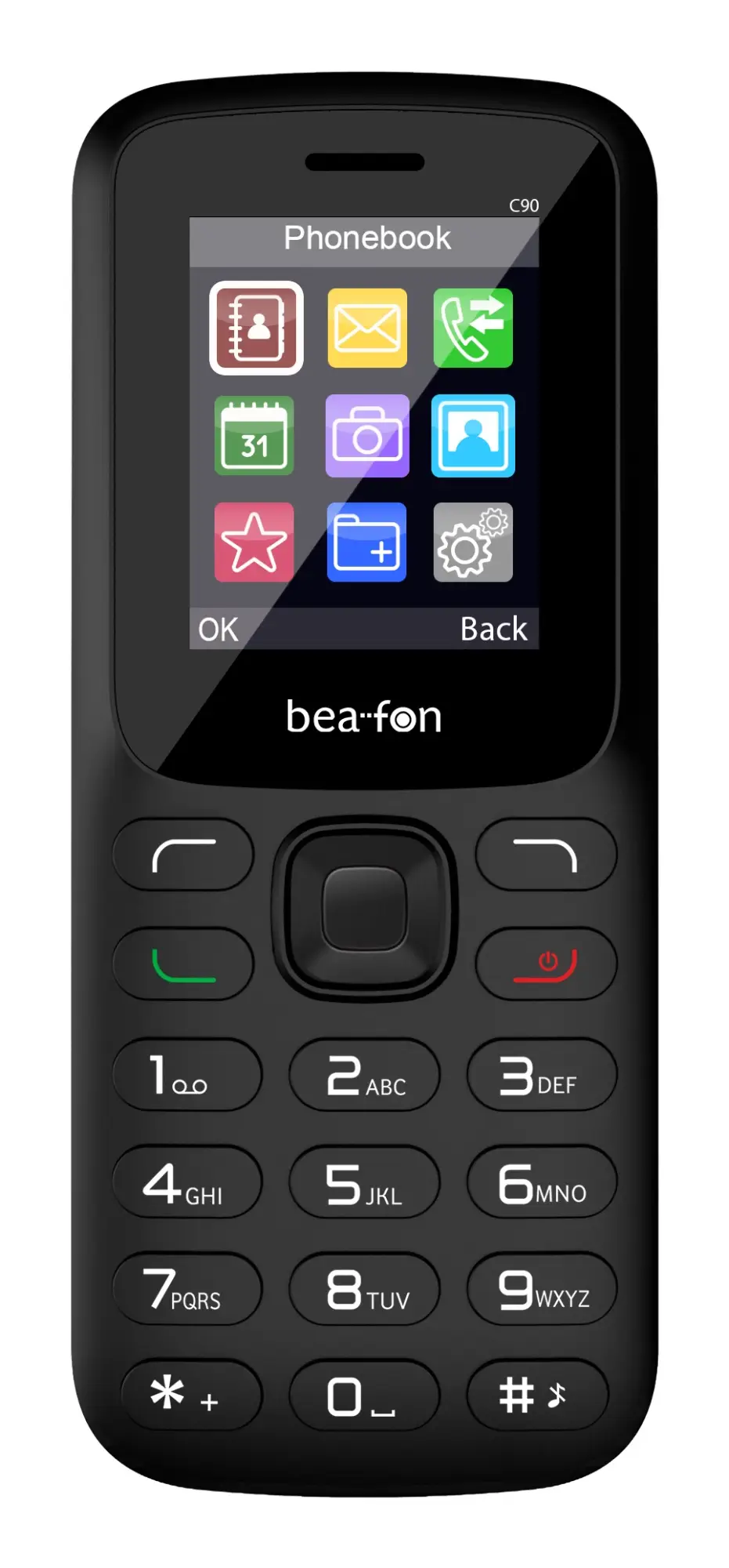 C90 LTE 4,5 cm (1.77") 67 g Negro Teléfono para personas mayores