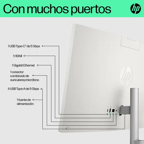 24-cr0014ns Intel® Celeron® N100 60,5 cm (23.8") 1920 x 1080 Pixeles PC todo en uno 8 GB DDR4-SDRAM 512 GB SSD FreeDOS Wi-Fi 6 (802.11ax) Blanco - Imagen 4
