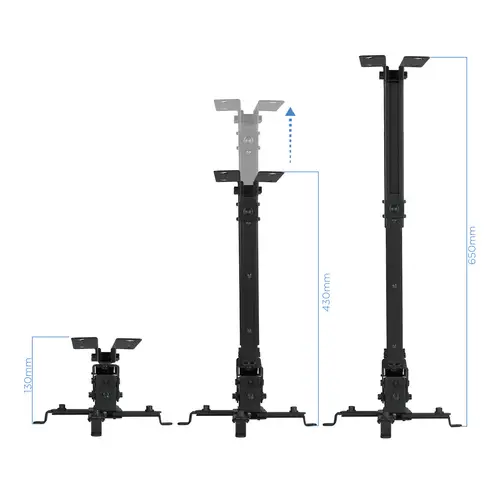 SOPORTE UNIVERSAL INCLINABLE DE TECHO PARA PROYECTOR NEGRO - Imagen 2