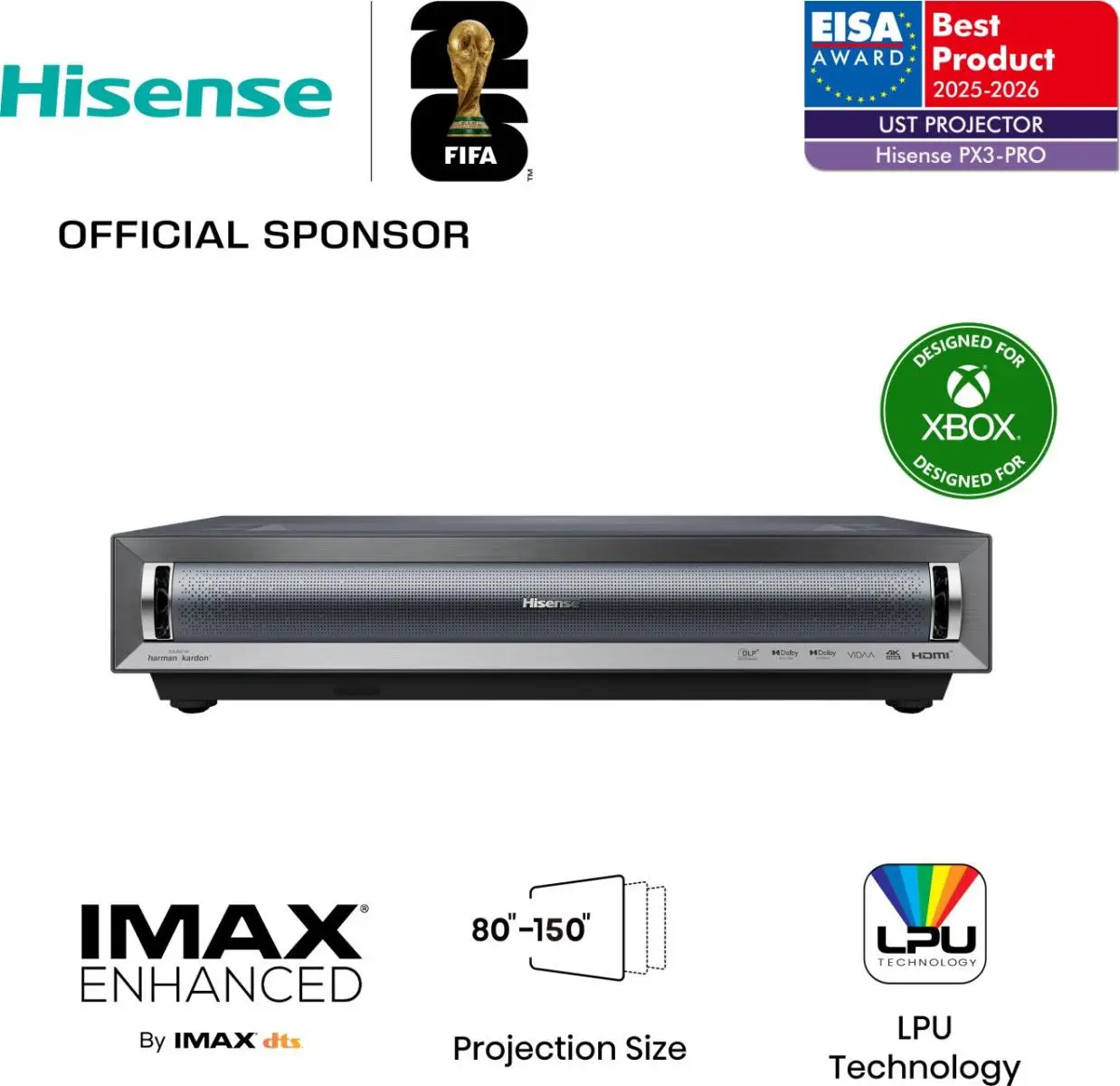 PX3-PRO Proyector de alcance ultracorto 2700 lúmenes ANSI DLP UHD 4K (3840x2160) Negro, Gris Oscuro