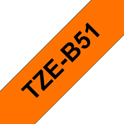 TZE-B51 cinta para impresora de etiquetas Negro sobre naranja fluorescente - Imagen 1