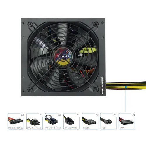 TQAPOLO-700SP unidad de fuente de alimentación 700 W 20+4 pin ATX ATX Negro - Imagen 3