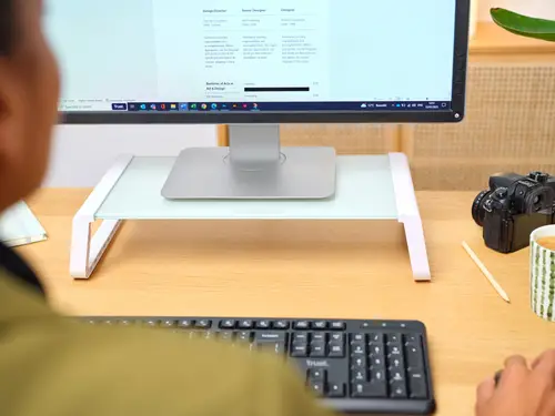 25351 soporte para monitor Escritorio Transparente, Blanco - Imagen 4