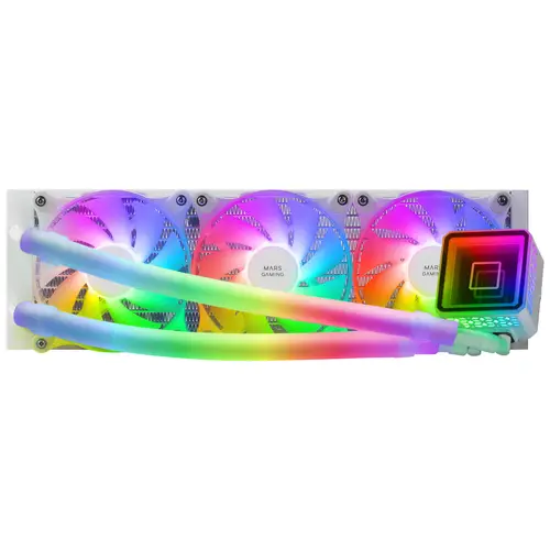 ML-ULTRA360 Blanco, Refrigeración Líquida CPU, TDP 650W, Espejo Infinito, 3 Ventiladores Silenciosos FDB ARGB, Tubos ARGB, Multisocket Universal - Imagen 2