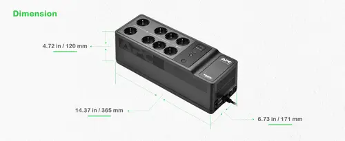 BE500G2-GR sistema de alimentación ininterrumpida (UPS) En espera (Fuera de línea) o Standby (Offline) 0,5 kVA 300 W - Imagen 14