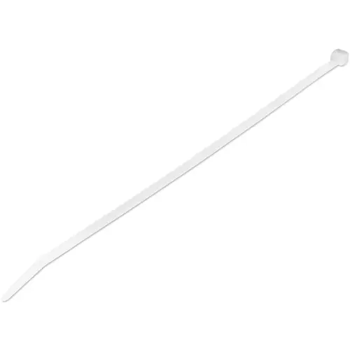 Bridas de 25cm para cables - 4 mm de ancho, 68 mm de diámetro, soportan 22 kg de tensión, de nylon, cierre automático y punta curva, 94V-2/UL, paquete de 1000 - blancas - Imagen 1