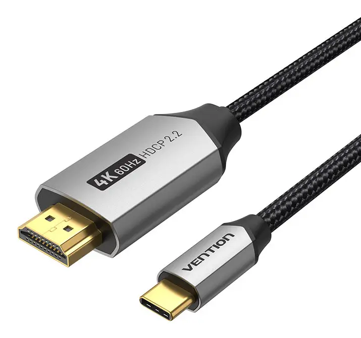 CRBBG adaptador de cable de vídeo 1,5 m USB Tipo C HDMI Negro, Gris