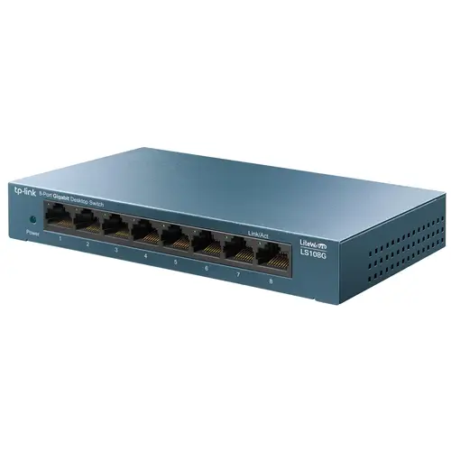 LS108G No administrado Gigabit Ethernet (10/100/1000) Azul - Imagen 2