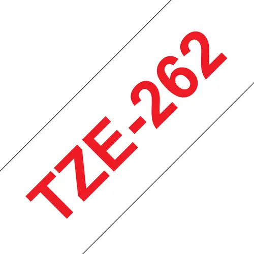 TZE-262 cinta para impresora de etiquetas Rojo sobre blanco - Imagen 1