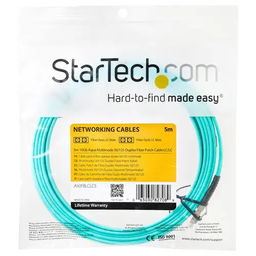 Cable de 5m de Fibra Óptica Multimodo OM3 LC a LC UPC - Full Duplex 50/125µm - para Redes de 100G - LOMMF/VCSEL - Pérdida Baja al Insertar <0.3dB - Cable LSZH - Imagen 4