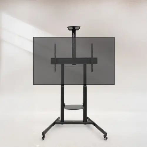 AQUILES Soporte de Suelo con Ruedas con Regulación de Altura para Pantallas 60"-100", Negro - Imagen 2