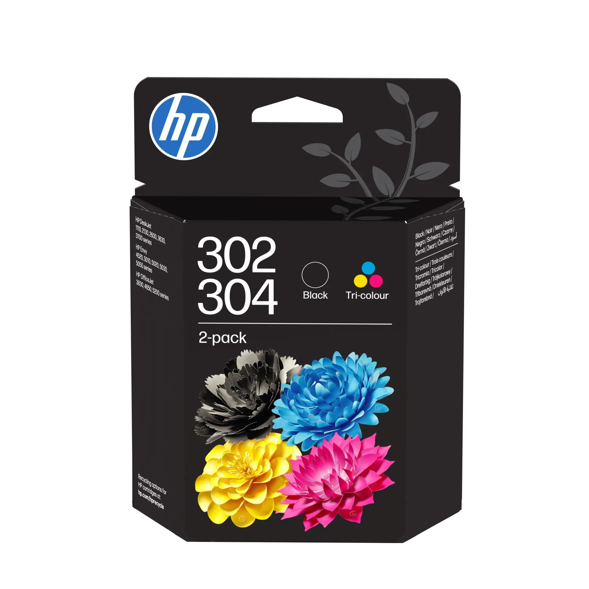 Paquete combinado de 2 cartuchos de tinta negra/tricolor 302/304