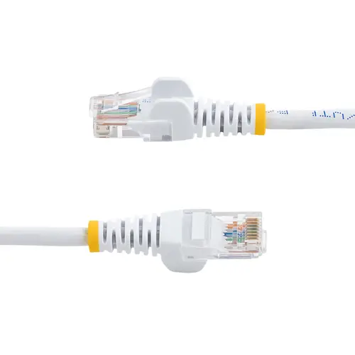 Cable de 2m Blanco de Red Fast Ethernet Cat5e RJ45 sin Enganche - Cable Patch Snagless - Imagen 3