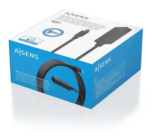 Cable USB 3.2 Gen1x1 prolongador con Amplificador, USB-C/M-USB-C/H, Negro, 10m - Imagen 6