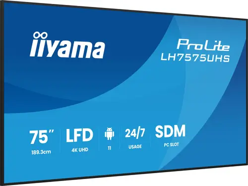LH7575UHS-B2AG pantalla de señalización Pantalla plana para señalización digital 190,5 cm (75") LCD Wifi 500 cd / m² 4K Ultra HD Negro Procesador incorporado Android 11 24/7 - Imagen 9