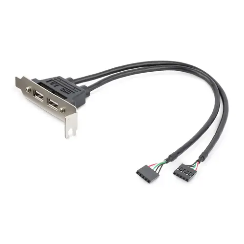 Cabezal Bracket Perfil Bajo de 2 puertos USB 2.0 con conexión a Placa Base 2x IDC5 - Low Profile - Imagen 4