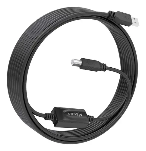 Cable USB 2.0 con Amplificador, Tipo A/M-B/M, Negro, 10m - Imagen 2