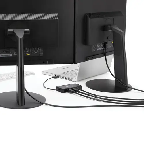 Mini Dock USB 3.0 - Docking Station USB-A para 2 Monitores - DisplayPort 4K de 60Hz y Red Ethernet Gigabit - con Cable de 30cm - Adaptador USB 3.1 Gen 1 Tipo A para Portátil - Imagen 2