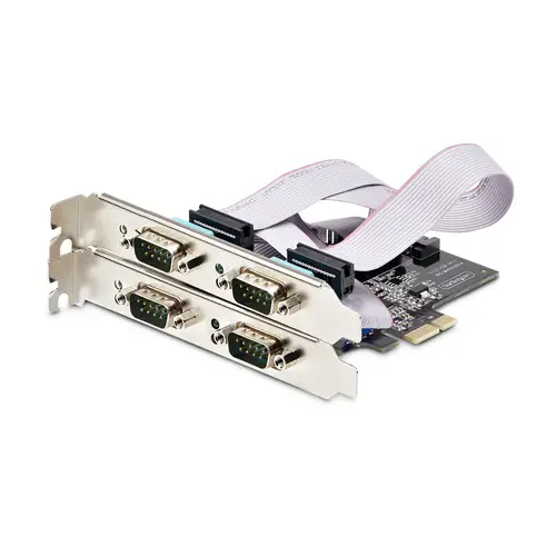 Tarjeta Serie PCI Express de 4 Puertos DB9 - Serial RS232/RS422/RS485 - TAA - UART 16C1050 - ESD de Nivel 4 - con Brackets de Perfil Bajo - Windows Linux - Imagen 6