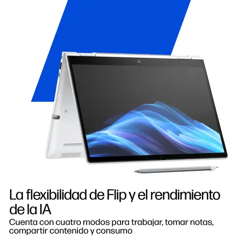 EliteBook 8 Flip G1i 13 inch Notebook AI PC Wolf Pro Security Edition Copilot+ PC Intel Core Ultra 7 255U Híbrido (2-en-1) 33,8 cm (13.3") Pantalla táctil WUXGA 32 GB LPDDR5x-SDRAM 1 TB SSD Wi-Fi 7 (802.11be) Windows 11 Pro Plata - Imagen 8