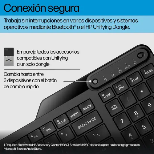 Teclado inalámbrico de modo dual 475 - Imagen 4