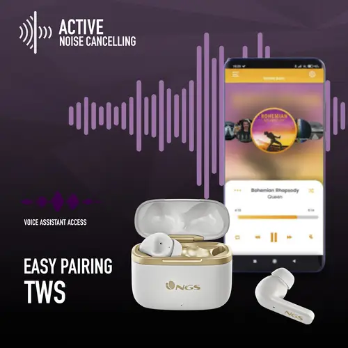 ARTICA TROPHY Auriculares Inalámbrico Dentro de oído Llamadas/Música USB Tipo C Bluetooth Oro, Blanco - Imagen 10