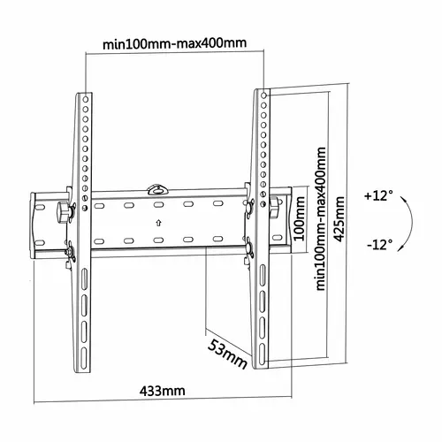 WT55T-015 soporte para TV 81,3 cm (32") Negro - Imagen 4