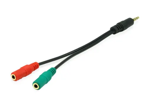 147943 cable de audio 1,5 m 2 x 3.5mm 3,5mm Negro - Imagen 1