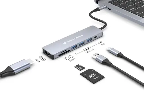 DONN19G base para portátil y replicador de puertos Alámbrico USB 3.2 Gen 1 (3.1 Gen 1) Type-C Gris - Imagen 7