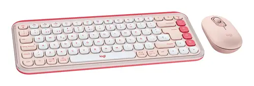 POP ICON COMBO, combinación de teclado y ratón Bluetooth, escritura cómoda, teclas y botones programables, clics discretos, Easy-Switch hasta 3 dispositivos: rosado - Imagen 1