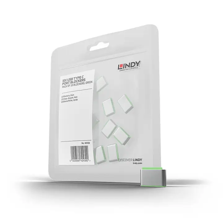40438 bloqueador de puerto USB Tipo C Verde 10 pieza(s)