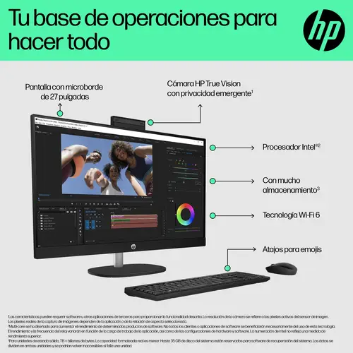 27 inch All-in-One 27-cr0089ns PC Intel® Core i5 i5-1335U 68,6 cm (27") 1920 x 1080 Pixeles 16 GB DDR4-SDRAM 512 GB SSD Windows 11 Home Wi-Fi 6 (802.11ax) - Imagen 4