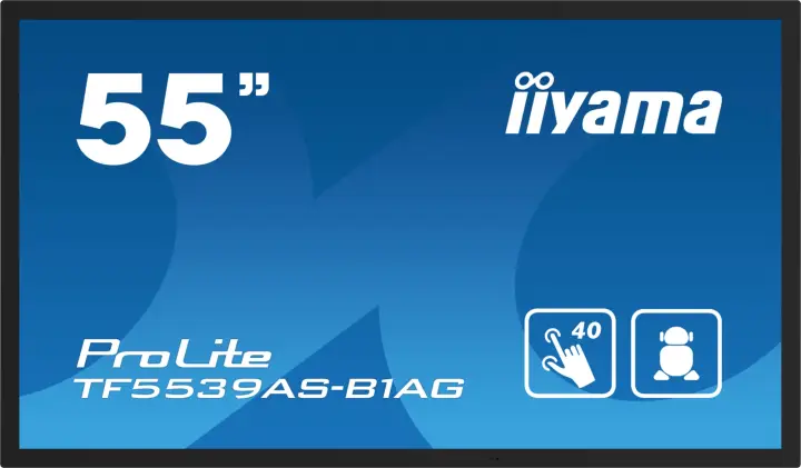TF5539AS-B1AG pantalla de señalización Pantalla plana para señalización digital 138,7 cm (54.6") LED 500 cd / m² 4K Ultra HD Negro Pantalla táctil Procesador incorporado Android 24/7