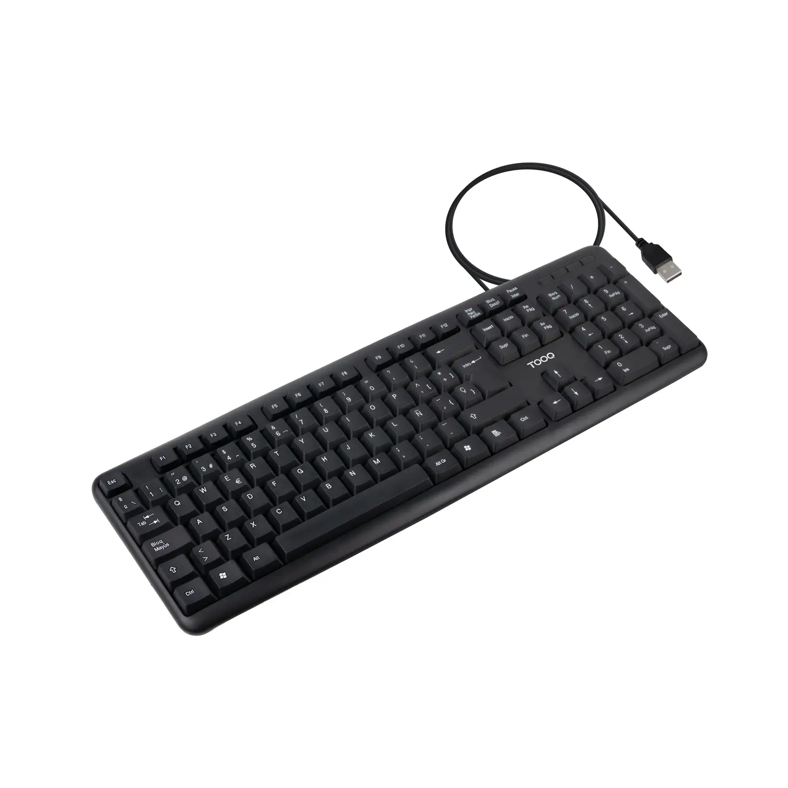 Teclado USB, 104 teclas, Negro