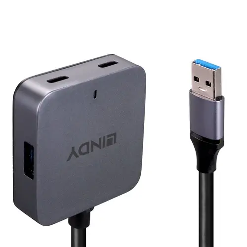 43388 hub de interfaz USB 3.2 Gen 1 (3.1 Gen 1) Type-A 5000 Mbit/s Negro, Gris - Imagen 4