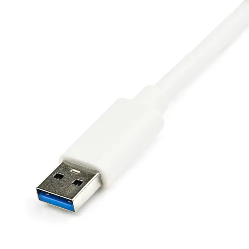 Adaptador Tarjeta de Red NIC Externa USB 3.0 de 1 Puerto Gigabit Ethernet RJ45 y Puerto USB - Blanco - Imagen 2