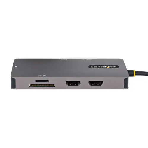Adaptador Multipuertos USB C 2x HDMI 4K 60Hz, Hub USB-A 3.1 2Pt 5Gbps, PD 100W, GbE, SD/MicroSD, Cable de 30cm, Docking Station USB Tipo C de Viajes para Portátiles - Imagen 3