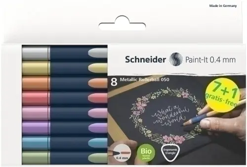 SCHNEIDER ROLLER METÁLICO PAINT-IT 050 ESTUCHE 8 C/SURTIDOS
