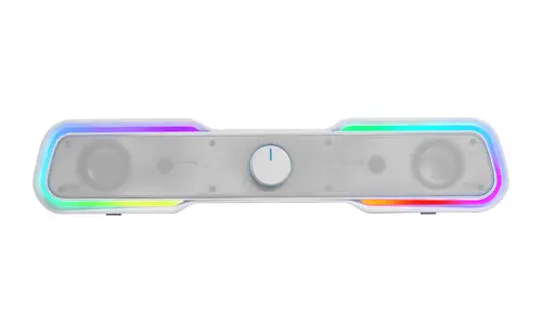 MSBXW Blanco, Barra de Sonido RGB, Bluethooth 5.0+Jack 3.5, Sonido DSP 10W - Imagen 2