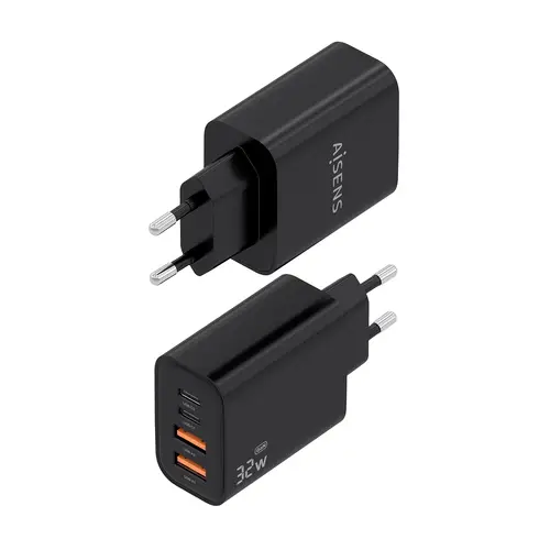 Cargador GaN 32W, 2xUSB-C PD3.0, 2xUSB-A, Negro - Imagen 3