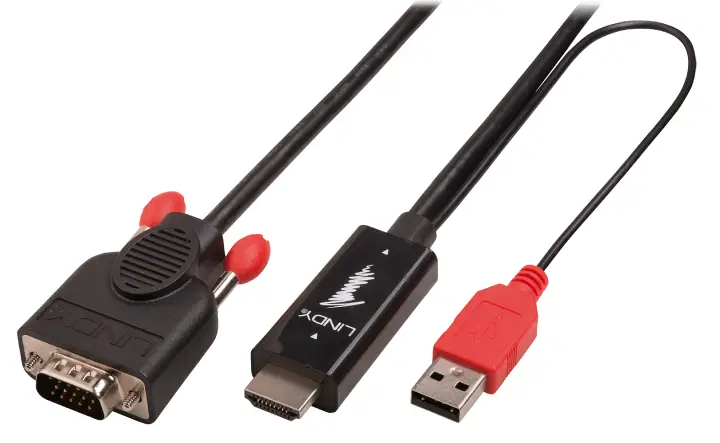 41456 adaptador de cable de vídeo 2 m HDMI VGA (D-Sub) Negro