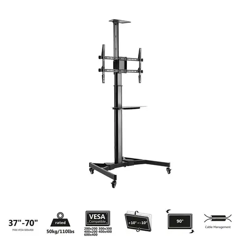 EW1540 soporte para pantalla de señalización 177,8 cm (70") Negro - Imagen 2