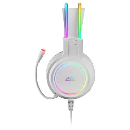 MHRGBW, Auriculares Chroma RGB Flow, Micrófono Profesional, Sonido Espacial, Blanco - Imagen 5