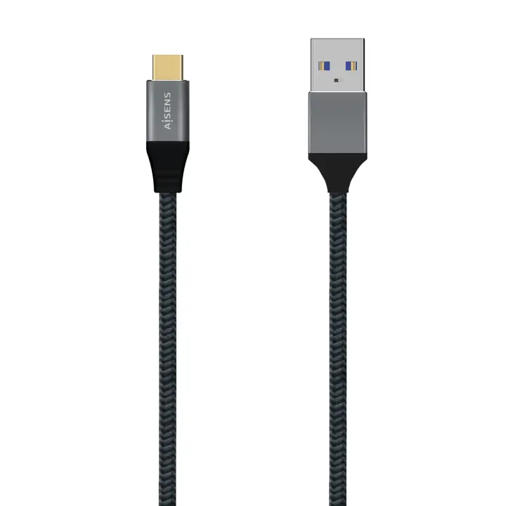 Cable USB 3.1 Gen2 Aluminio 10Gbps 3A, Tipo USB-C/M-A/M, Gris, 1.0M