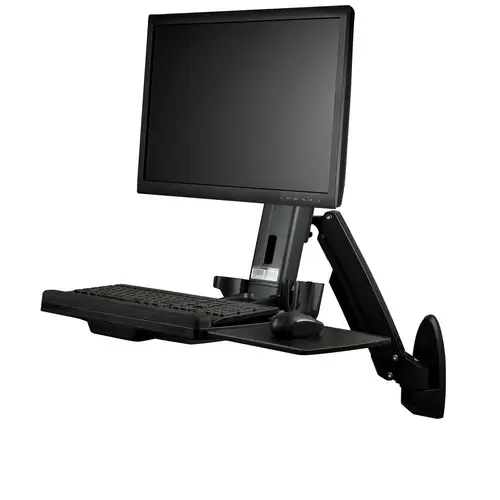 Estación de Trabajo de Pie y Sentado para Montaje en Pared - Para Un Monitor de hasta 24 Pulgadas - Escritorio Ergonómico - Imagen 1